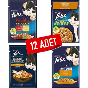 Tavuk Paketi - Tavuklu Karışık Yetişkin Kedi Yaş Maması - 12 Adet