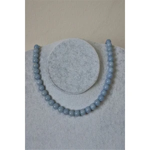 Bade Accessories 8 mm Anjelit, Ancelit(Melek Taşı ) Doğal Taş Kolye