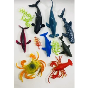 Berat Toys Berattoys Istakoz Yengeç Köpek Balığı Yunus Deniz Canlıları Hayvan Seti 11 Parça
