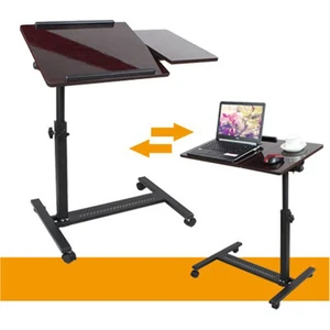 Deko Turkey Paslanmaz Yerden Yükseklik ve Eğim Ayarlı Mouse Bölmeli Tekerli Laptop Sehpası Bilgisayar Masası