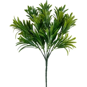 Yapay Çiçek Yeşil Renk Podocarpus Demeti 7dal 48 Çiçek Garnitür Aradal Dekoratif Yapay Bitki