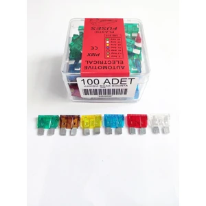 100 Adet Karışık Yassı Bıçak Sigorta 7,5 10 15 20 25 30 Amper