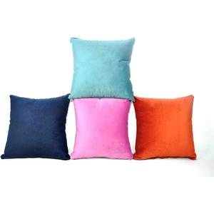 Mavi Vitrin Dörtlü Renkli Elyaf Dolgulu Hazır Soft Kırlent 40X40 cm