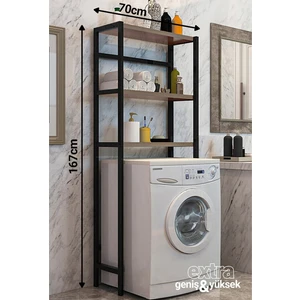 Güzelkan Madeni Eşya Çamaşır Makinesi Üstü Düzenleyici Raf Banyo Dolabı Rafı Makina Üstü Dolap Raf Çam