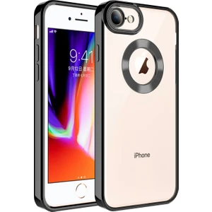 Apple Iphone 8 Kılıf Renkli Kenarlı Parlak Logo Açık Omega Silikon