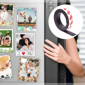 Dünya Magnet Yapışkanlı Şerit Mıknatıs Magnet Kes Kullan Güçlü Sağlam Rulo Çıkarılması Kolay Siyah 2cm x 1 mt