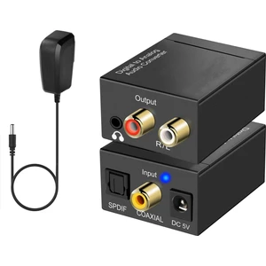 3.5 mm Dijital Analog Ses Dönüştürücü Optik Fiber Toslink Koaksiyel Sinyal Rca R/l Ses Çözücü Spdıf