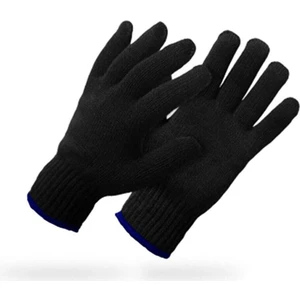 Orta Kalın Siyah Sıcak Tutan Yün Kışlık Kadın Erkek Eldiven  1 Çift