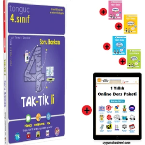 Tonguç Akademi 4. Sınıf Taktikli Soru Bankası - Sadık Uygun Proje Yayınları Türkçe Matematik Fen Bilimleri Sosyal Bilgiler Test Ödev Soru Bankası Seti - 1 Yıllık Online Ders Paketi