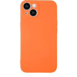 Case World Apple iPhone 14 ile Uyumlu Kapak Içi Kadife Kamera Korumalı Lansman Silikon ile Uyumlu Kılıf - Turuncu