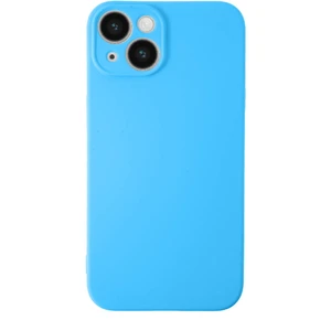 Case World Apple iPhone 14 ile Uyumlu Kapak Içi Kadife Kamera Korumalı Lansman Silikon ile Uyumlu Kılıf - Açık Mavi