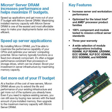 Micron Ddr4 Rdımm 32GB 2rx4 3200 CL22 (8gbit) Server Ram Fiyatı