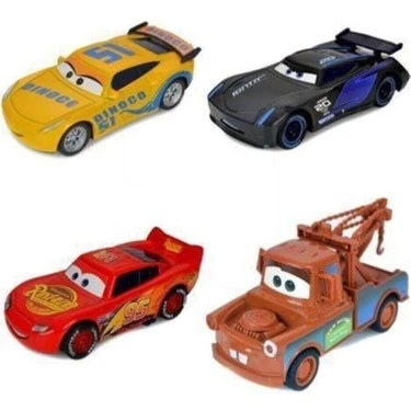 Şimşek Mcqueen U-Toys Şimşek Mcqueen Cars Mater Oyuncak Metal Arabalar 4'lü