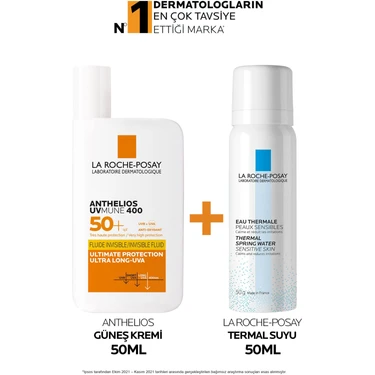 La Roche-Posay Güneş Bakım Seti:anthelios Uvmune Yüz Güneş Kremi 50ML&TERMAL Su