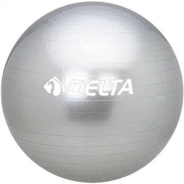 Delta 55 cm Dura-Strong Deluxe Gümüş Pilates Topu ile Vücut Esnetme ve