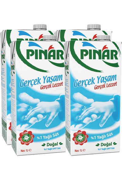 Pınar %1 Yağlı Süt 1l 4'lü