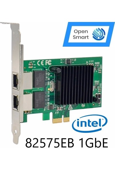 Open Smart 2 Port Intel 82575EB 1gbe Pcıe X1 Ethernet Kart - OPS7251NT