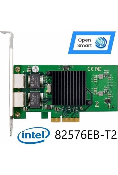 Open Smart 2 Port Intel 82576EB 1gbe Pcıe X1 Ethernet Kart - OPS7239NT