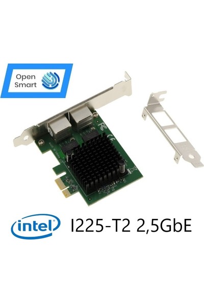 Open Smart 2 Port Intel I225-T2 2,5gbe Pcıe X1 Ethernet Kart - OPS7207NT