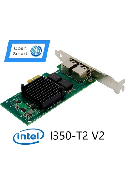 Open Smart 2 Port Intel I350-T2 1gbe Pcıe X1 Ethernet Kart - OPS7232NT