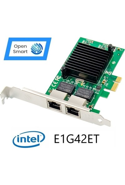 Open Smart 2 Port Intel E1G42ETBLK 1gbe Pcıe X1 Ethernet Kart - OPS7239NT