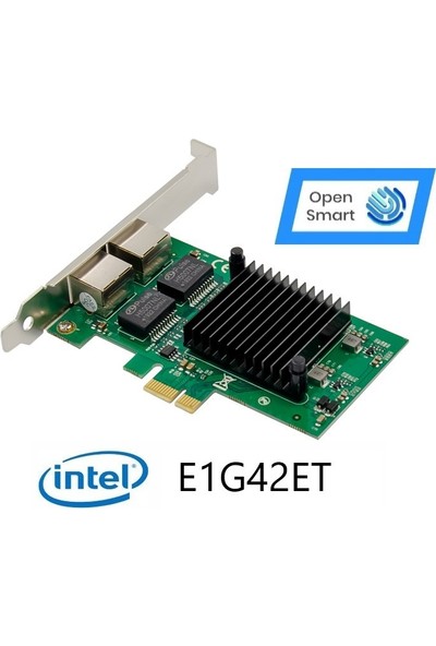 Open Smart 2 Port Intel E1G42ETBLK 1gbe Pcıe X1 Ethernet Kart - OPS7239NT