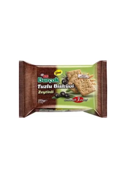 Burçak Tam Buğday Unlu Tuzlu Zeytnli Bisküvi 273 G