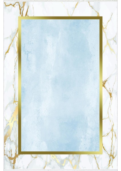 çocuk Odası Halısı Mavi Altın Gold Yolluk Kaymaz Yuvarlak Oval Kesme Ince Yıkanabilir Halı fiyatları