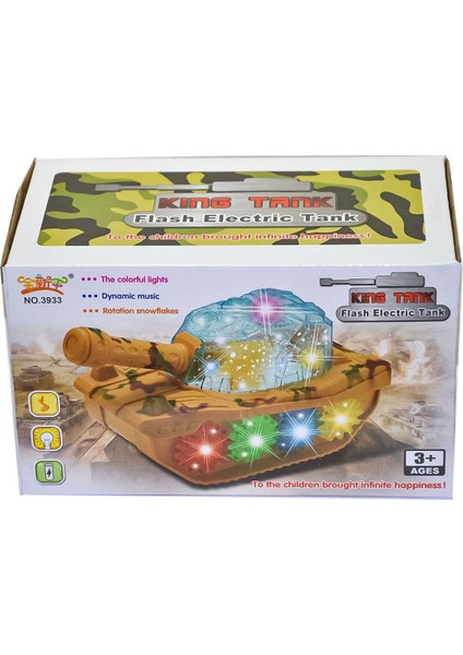 3933 Pilli Işıklıı Tank- Can Oyuncak