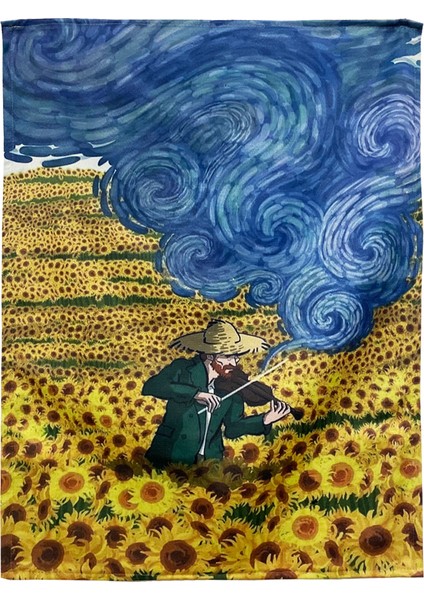 Van Gogh Ayçiçeği Tarlası Duvar Halısı