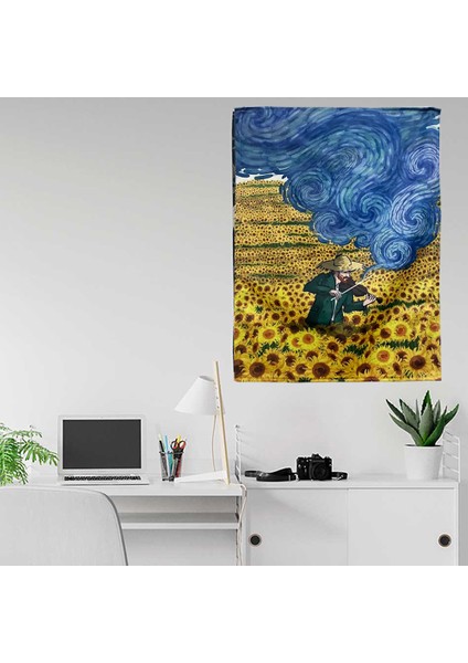 Van Gogh Ayçiçeği Tarlası Duvar Halısı