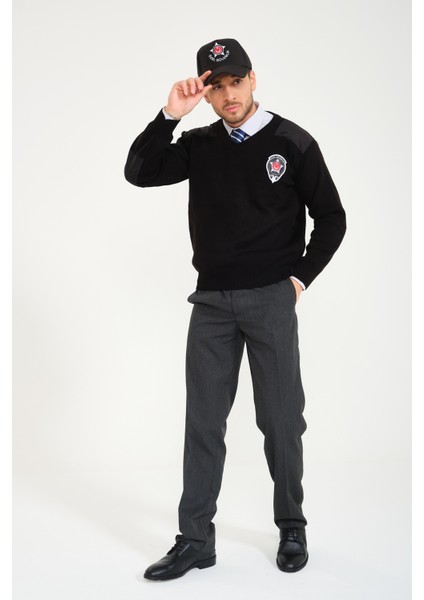 Güvenlik Siyah V Yaka Kazak fiyatları