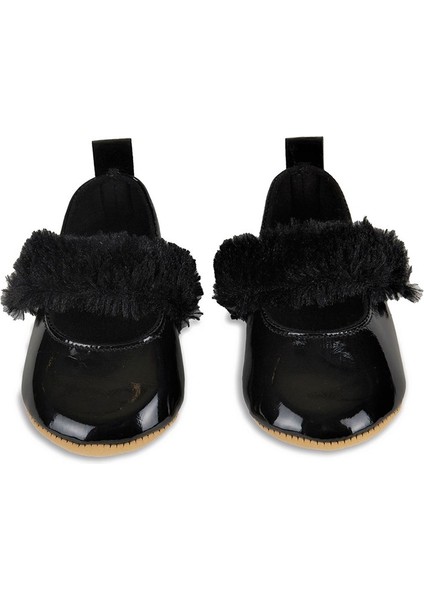 Siyah Tüylü Cırt Cırtlı Rugan Kız Bebek Babet PATIK-G-2355 modelleri