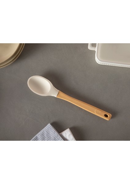 Eddy Silikon Servis Kaşığı 29 cm Açık Bej