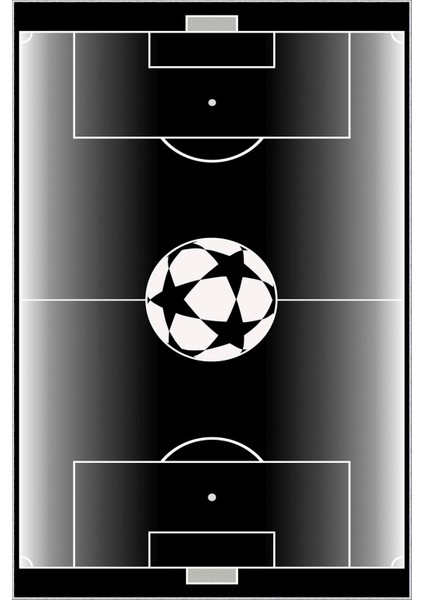çocuk Odası Halısı Siyah Beyaz Futbol Yolluk Kaymaz Yuvarlak Oval Kesme Ince Yıkanabilir Halı fiyatları