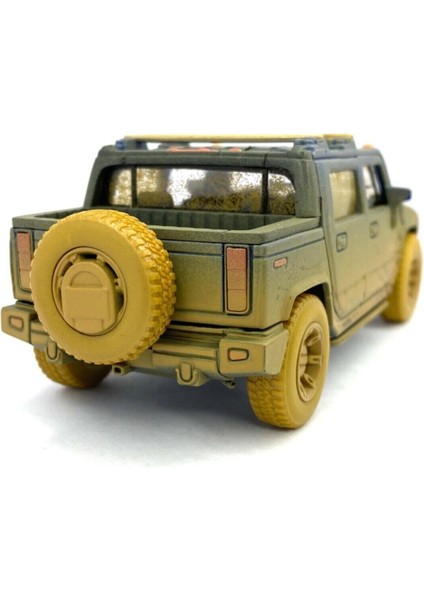 2005 Hummer H2 Sut (Çamur Desenli) - Çek Bırak 5ınch. Lisanslı Model Araba, Oyuncak Araba