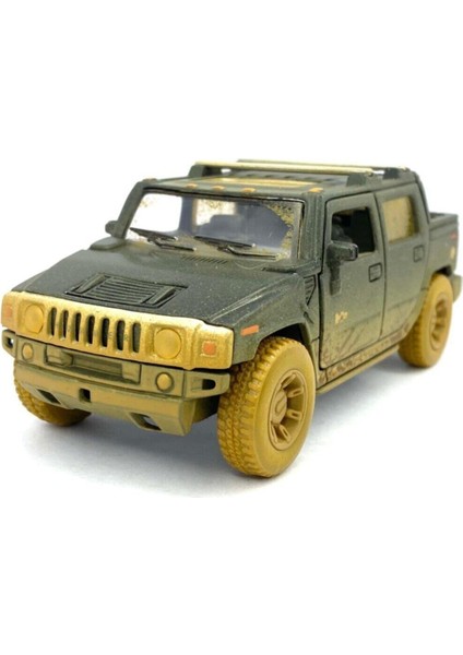 2005 Hummer H2 Sut (Çamur Desenli) - Çek Bırak 5ınch. Lisanslı Model Araba, Oyuncak Araba