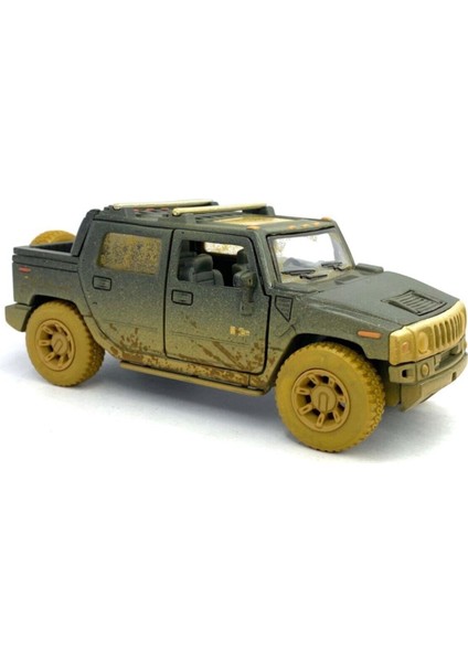 2005 Hummer H2 Sut (Çamur Desenli) - Çek Bırak 5ınch. Lisanslı Model Araba, Oyuncak Araba