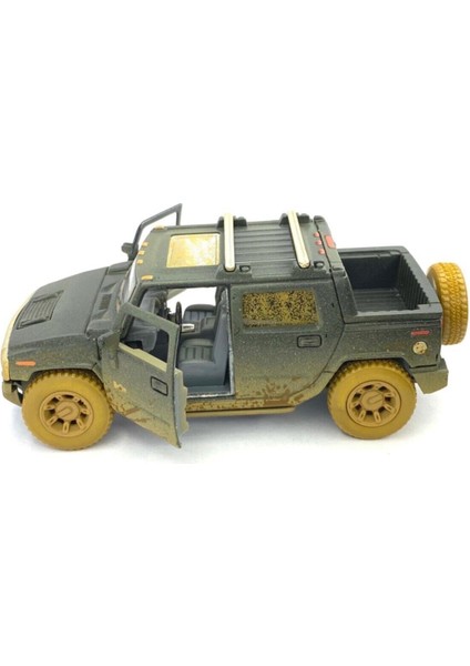 2005 Hummer H2 Sut (Çamur Desenli) - Çek Bırak 5ınch. Lisanslı Model Araba, Oyuncak Araba