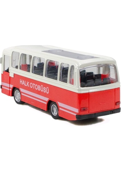 Model Maket 1/27 Ölçek Nostalji Halk Otobüsü Sesli ve Işıklı (Mavi)