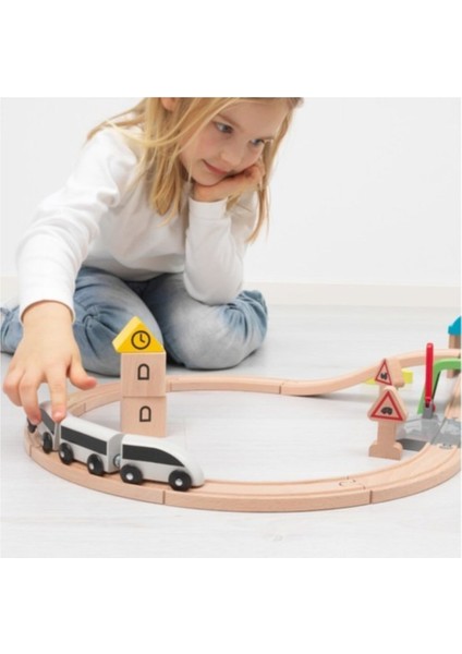 Lillabo Ahşap Oyuncak Tren Seti - 45 Parça