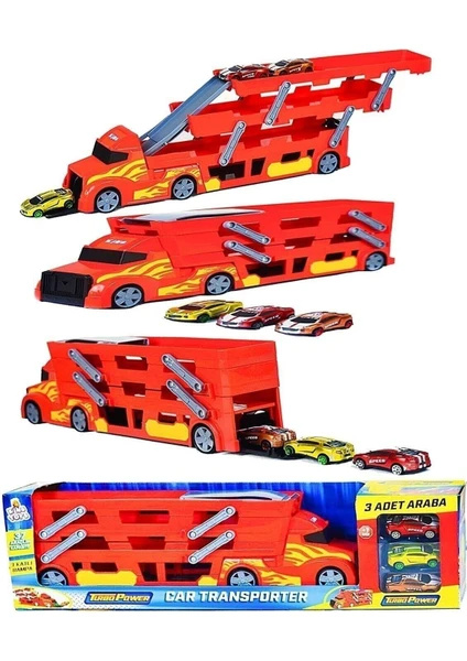 King Toys 3 Katlı Sürat Pistli Tır 3 Arabalı