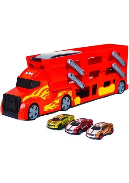 King Toys 3 Katlı Sürat Pistli Tır 3 Arabalı