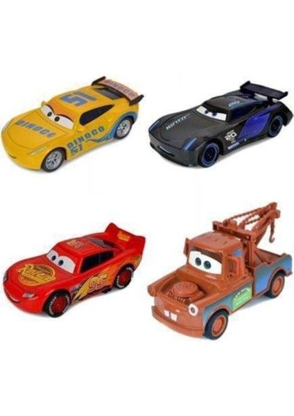 U-Toys Şimşek Mcqueen Cars Mater Oyuncak Metal Arabalar 4'lü Set