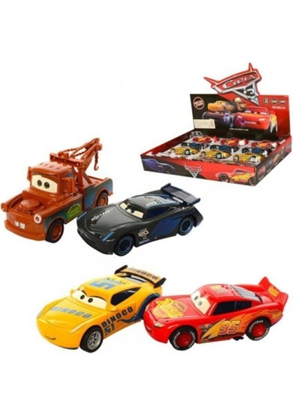 U-Toys Şimşek Mcqueen Cars Mater Oyuncak Metal Arabalar 4'lü Set