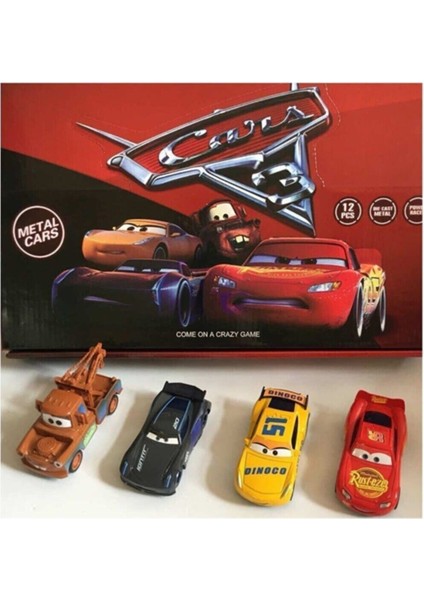U-Toys Şimşek Mcqueen Cars Mater Oyuncak Metal Arabalar 4'lü Set