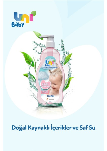 Uni Baby Kolay Tarama Saç ve Vücut Şampuanı 3'lü Set 2100 ml