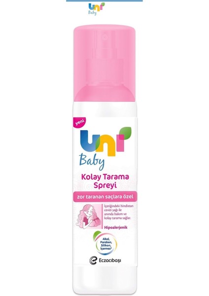 Uni Baby Kolay Saç Tarama Spreyi 200ML (4 Lü Set) Zor Taranan Saçlara Özel