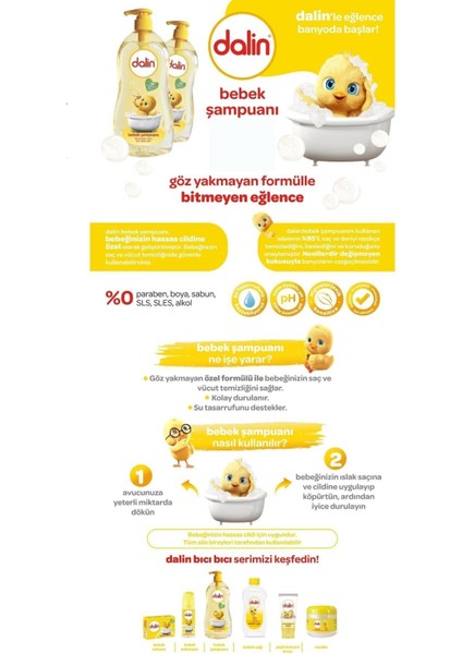 Şampuan 2 x 900 ml Dalin Bebek Şampuanı