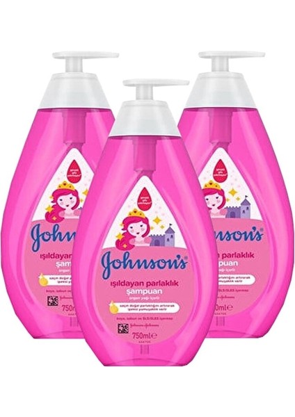 Johnson's Baby Işıldayan Parlaklık Bebek Şampuanı 750 ml x 3 Adet